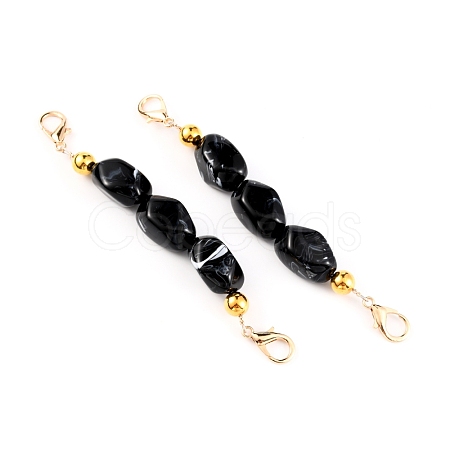 Imitation Gemstone Resin Beaded Purse Strap Extender FIND-WH0005-89D-1