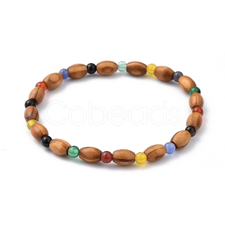 Stretch Beaded Bracelets BJEW-JB05418-05-1