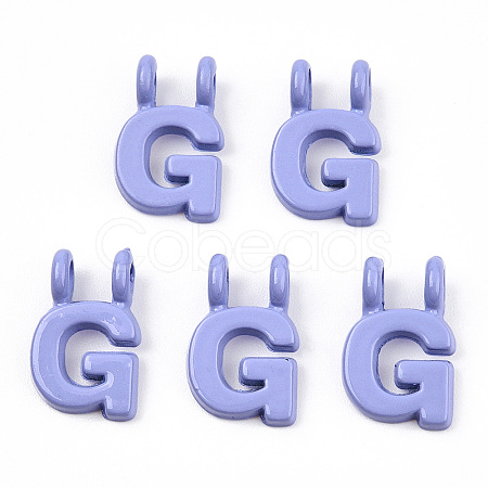 Rack Plating Spray Painted Alloy 2-Loop Link Pendants PALLOY-N176-01G-1