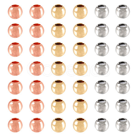 60Pcs 3 Colors Brass Beads KK-TA0001-59-1