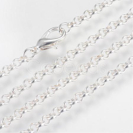 Iron Rolo Chains Necklace Making MAK-R015-60cm-S-1