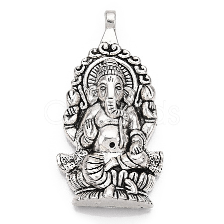 Tibetan Style Alloy Big Pendants X-TIBEP-T002-119AS-NR-1
