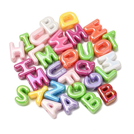 UV Plating Opaque Acrylic European Beads AC-CBA7F73-01-1