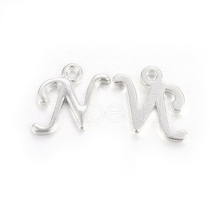 Silver Color Plated Alloy Letter Pendants PALLOY-J718-01S-N-1