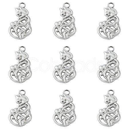 10Pcs 201 Stainless Steel Pendants STAS-CJ0002-34-1