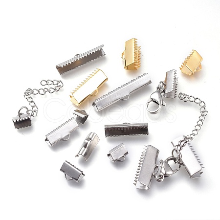 Stainless Steel Ribbon Crimp Ends STAS-XCP0001-17-1