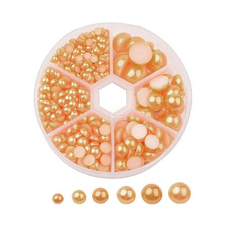 1Box ABS Plastic Imitation Pearl Dome Cabochons SACR-JP0001-32-1