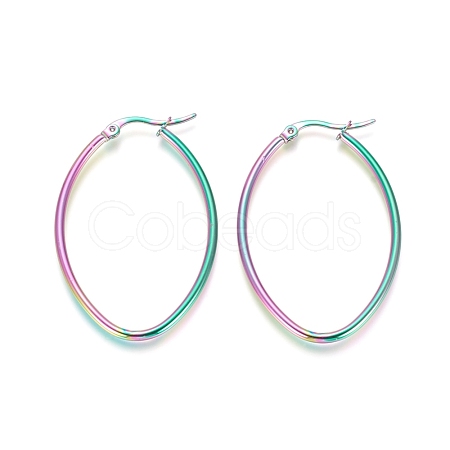 304 Stainless Steel Geometric Hoop Earrings STAS-D171-05C-M-1