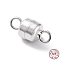 Anti-Tarnish Rhodium Plated 925 Sterling Silver Magnetic Clasps, Column, Platinum, 10.5x5x5mm, Hole: 1.8mm