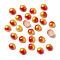 ABS Plastic Imitation Pearl Cabochons, Nail Art Decoration Accessories, Half Round, Red, 6x3mm, 120pcs/bag