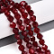 Dyed Natural White Jade Beads Strands, Faceted, Star Cut Round Beads, Dark Red, 7~8x6~7.5x6~7.5mm, Hole: 1mm, about 48~49pcs/strand, 14.17~15.35''(36~39cm)