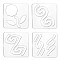 Acrylic Earring Handwork Template, Card Leather Cutting Stencils, Square, Clear, Flower Pattern, 152x152x4mm, 4 styles, 1pc/style, 4pcs/set