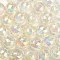 Two Tone UV Plating Rainbow Iridescent Acrylic Beads, Faceted, Round, Clear, 15x15.5mm, Hole: 3.8mm