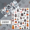 Halloween Themed Nail Art Stickers, Self Adhesive, for Nail Tips Decorations, Colorful, 10.1x7.85cm