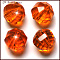 K9 Glass, Imitation Austrian Crystal Beads, Grade AAA, Faceted, Round, Dark Orange, 10mm, Hole: 0.9~1mm