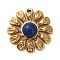 Dyed Natural Lapis Lazuli Flower Pendants, 304 Stainless Steel Sunflower Charms, Golden, 24x24.5x5.5mm, Hole: 1.8mm