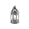 Lantern Shape European Candlestick, Moroccan Festival Decoration Retro Plastic Wind Lamp, Antique Silver, 12.5x6.5cm