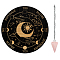 AHADEMAKER 1Pc Cone/Spike/Pendulum Natural Rose Quartz Stone Pendants, 1Pc 304 Stainless Steel Cable Chain Necklaces, 1Pc PVC Custom Pendulum Board, Dowsing Divination Board, Moon Pattern, 3pcs/set