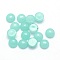 Natural White Jade Cabochons, Half Round, Dyed, Pale Turquoise, 6x3~3.5mm