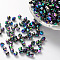 Bicone AB Color Plated Eco-Friendly Transparent Acrylic Beads, Black, 4x4mm, Hole: 1mm, about 16600pcs/500g