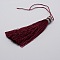 Nylon Tassels Big Pendant Decorations, Dark Red, 95x10.5mm