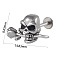 304 Stainless Steel Threadless Labret Stud, Tragus Stud, Flat Back Earring, Stainless Steel Color, Skull, 8mm, Pin: 1.2mm