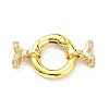 Brass Micro Pave Clear Cubic Zirconia Fold Over Clasps X-ZIRC-P085-02G-1