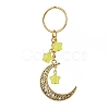 Tibetan Style Alloy Hollow Moon Pendant Keychain KEYC-JKC00690-01-1