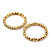 304 Stainless Steel Round Beaded Finger Ring STAS-B045-09G-2
