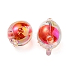 UV Plating Rainbow Iridescent Acrylic Beads OACR-F004-07G-2