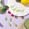 3 Pairs 3 Style Fruit Glass Dangle Earrings EJEW-TA00352-2