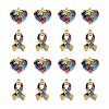 8Pcs 2 Style Enamel Alloy Pendants ENAM-LS0001-09P-2