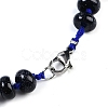 Synthetic Blue Goldstone Rondelle Graduated Beaded Necklaces for Women Men NJEW-K388-02A-3