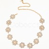 Alloy Crystal Rhinestone with Imitation Pearl Flower Link Chain Belly Belts for Women FS-WGCF5A6-01-5