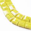 Electroplate Opaque Solid Color Glass Beads Strands EGLA-M020-06-3