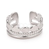 Non-Tarnish 304 Stainless Steel Oval Wrap Open Cuff Ring for Women RJEW-C025-11P-3