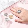Vintage Adjustable Iron Flower Finger Ring Components Alloy Cabochon Bezel Settings X-PALLOY-O036-19AS-2