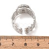 Woven Bezel 304 Stainless Steel Cuff Ring Components SA-CBAD8FA-01P-02-3