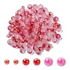 150Pcs 3 Styles Frosted Spray Painted Glass Beads Strands GLAA-YW0004-34C-1