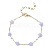 Synthetic Blue Lace Agate Beaded Link Bracelets BJEW-JB12851-01-2