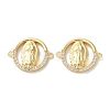 Rack Plating Brass Cubic Zirconia Virgin Mary Connector Charm KK-C084-01D-G-1