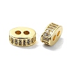 Rack Plating Brass Micro Pave Clear Cubic Zirconia Beads KK-U014-02G-1