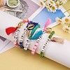 5Pcs 5 Colors Word Love Beads Stretch Bracelets Set for Girl Women BJEW-SZ0001-97-5