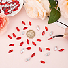 100Pcs Pointed Back Glass Rhinestone Cabochons RGLA-FG0001-13-3