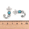Synthetic Turquoise & Alloy Pendants PALLOY-H146-01AS-J-3