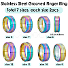 14Pcs 7 Styles Stainless Steel Grooved Finger Ring Settings STAS-SC0010-65RC-2