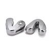 Letter Slider Beads for Watch Band Bracelet Making ALRI-O012-V-NR-2