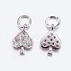 Brass Micro Pave Cubic Zirconia Charms ZIRC-G128-05P-2