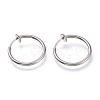 Tarnish Resistant 304 Stainless Steel Retractable Clip-on Hoop Earrings STAS-O135-01C-1