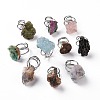 Gemstone Nuggets Cuff Ring RJEW-G271-01P-1